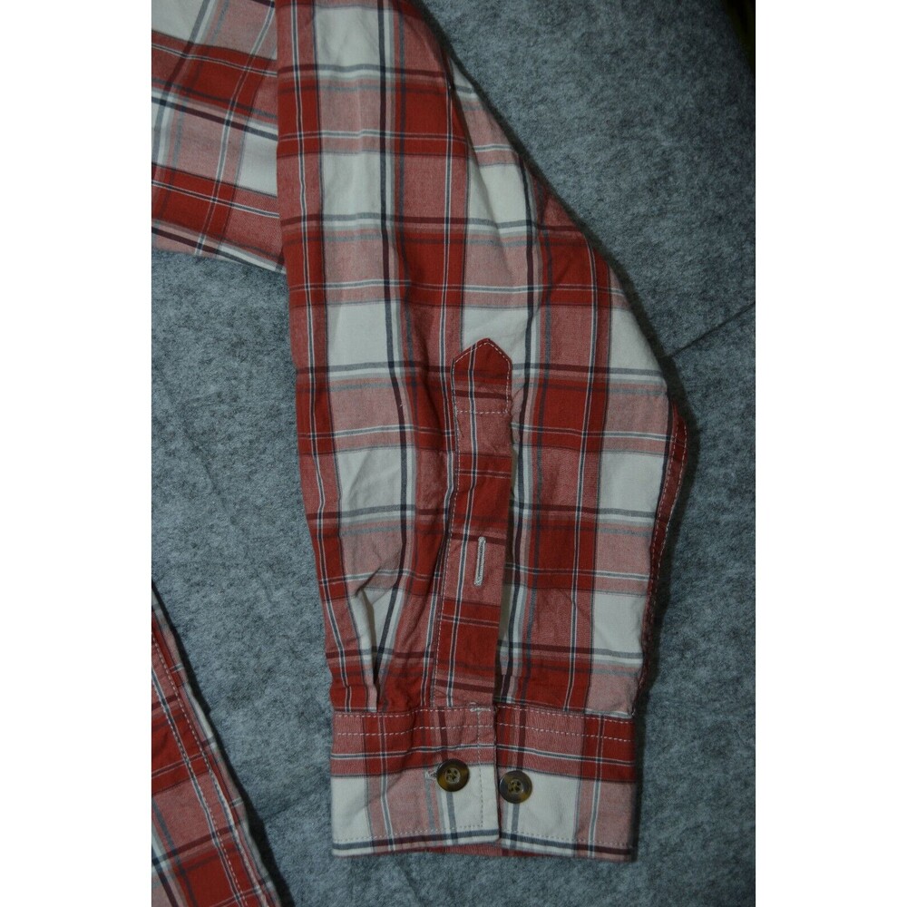 Carhartt Medium M Mens 100% Cotton Work Shirt Relaxed Fit Red Plaid Long‎ Sleeve - Picture 4 of 16